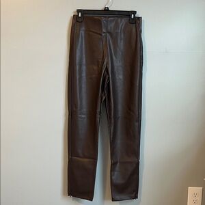 Old Navy Dark Brown Faux Leather Skinny Extra High Rise Pants